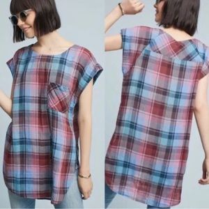 Anthropologie Akemi + kin plaid tunic top